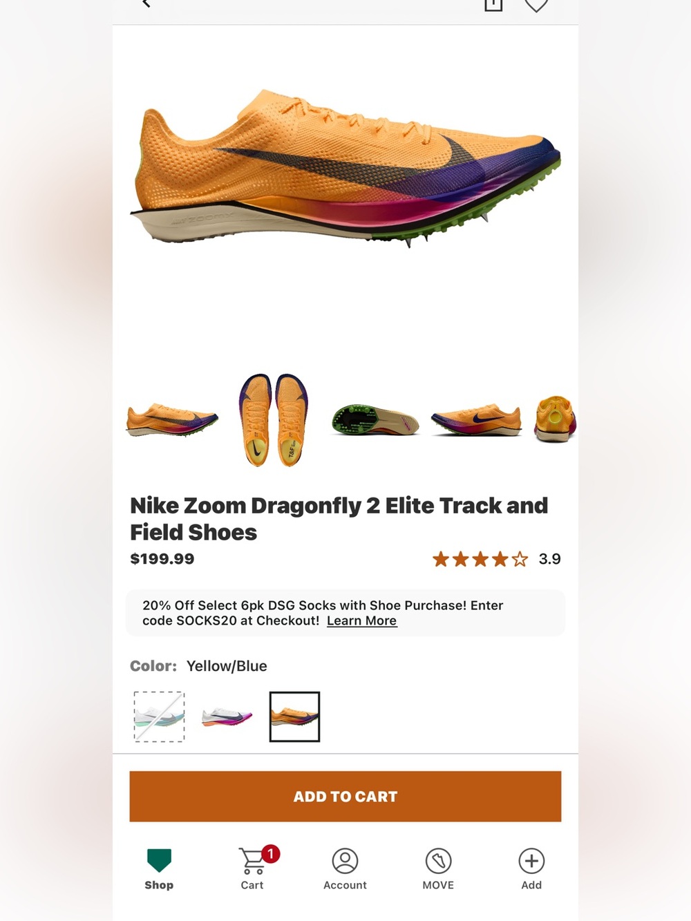 Nike Men’s/teen boy Zoom Dragonfly 2 Elite Track Shoes (color shown)